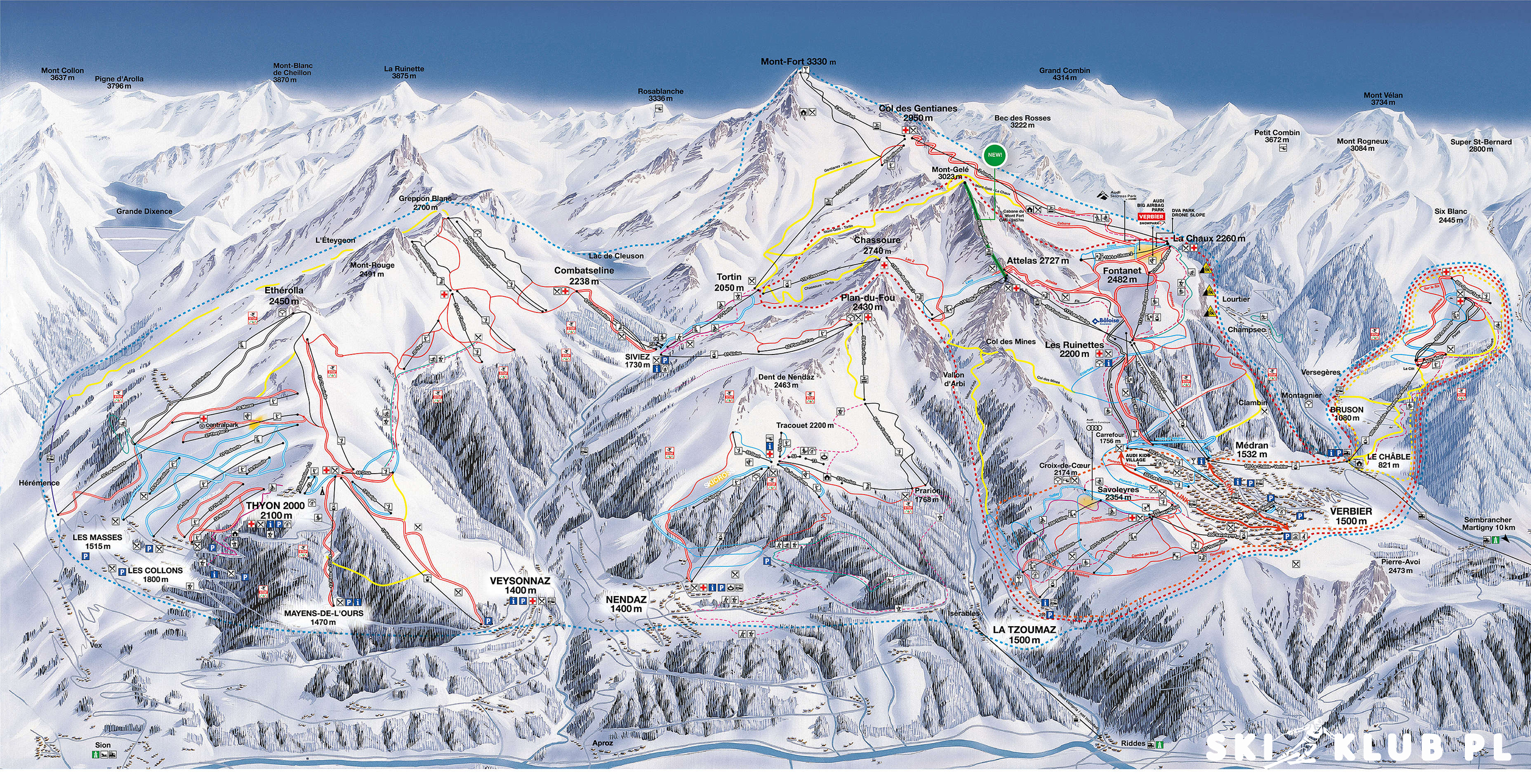 obszar narciarski 4 Vallees
